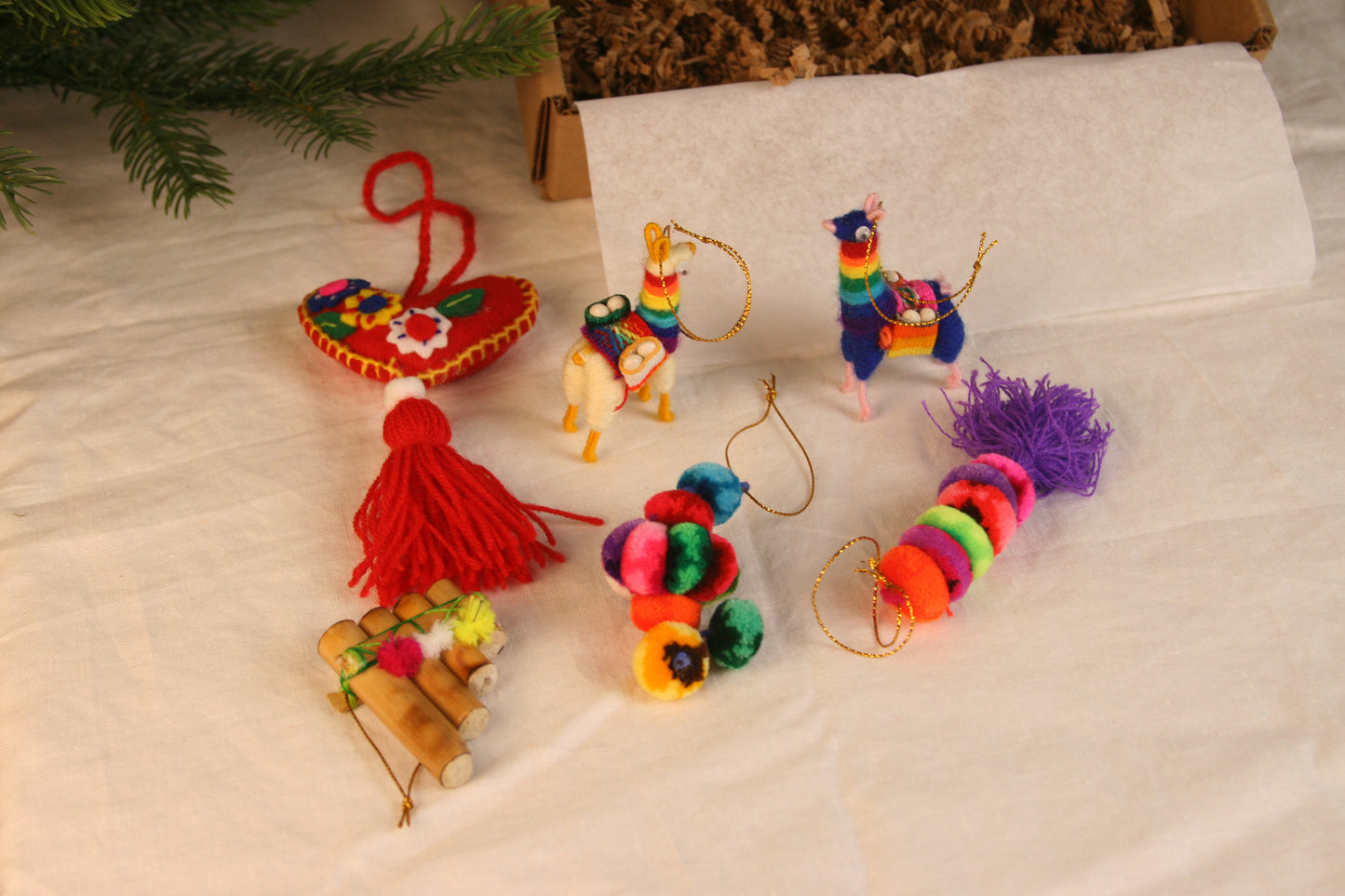 Boîte de décorations de Noël "Lama"